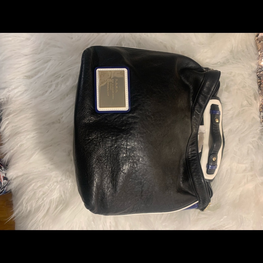 L.A.M.B. Y2K Black and blue leather purse